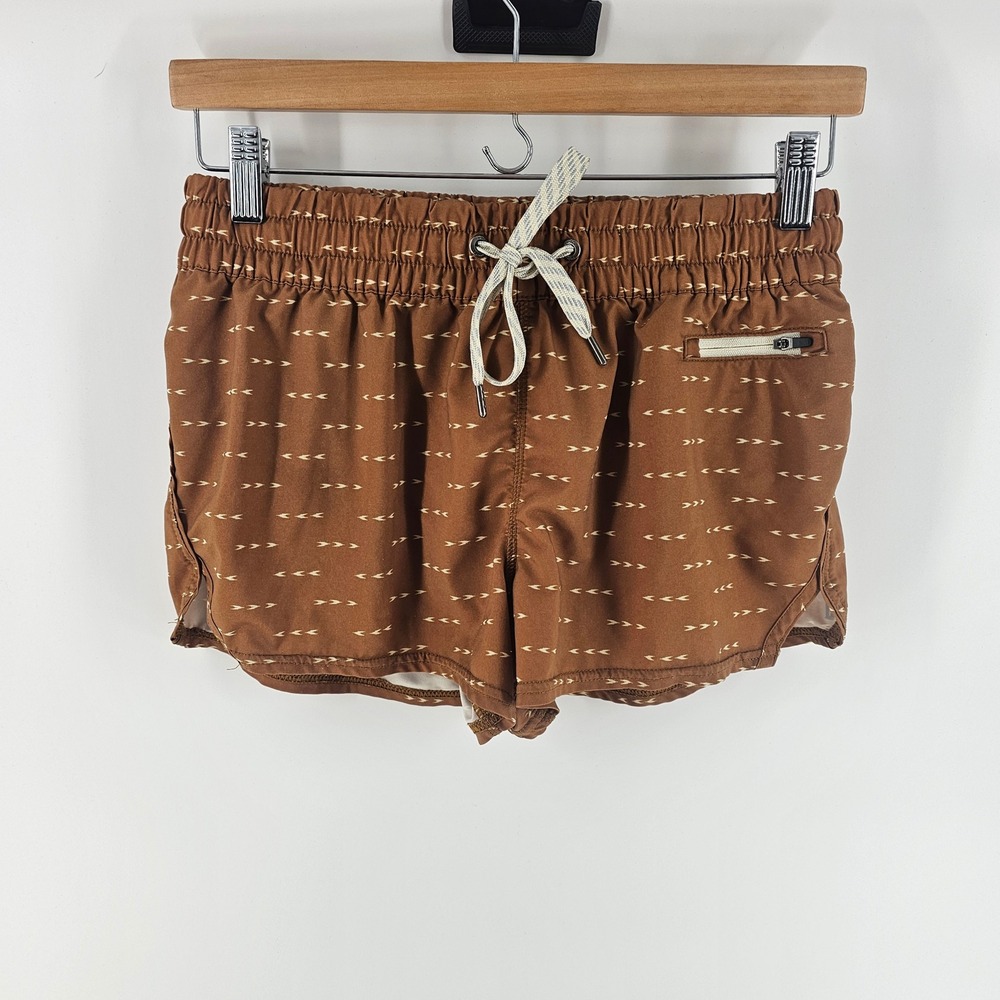 Vuori Clementine Shorts Womens Medium Brown Arrow Print Athletic Running VW304